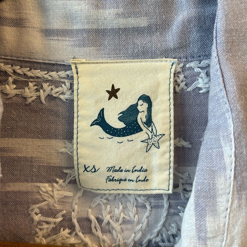 Tunic purple and white embroidered XS - Picture 2 of 6
